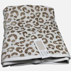 NEW CARO Gold Leopard Print Beach Towel Oversized Luxury Spa Soft Cotton Viscose